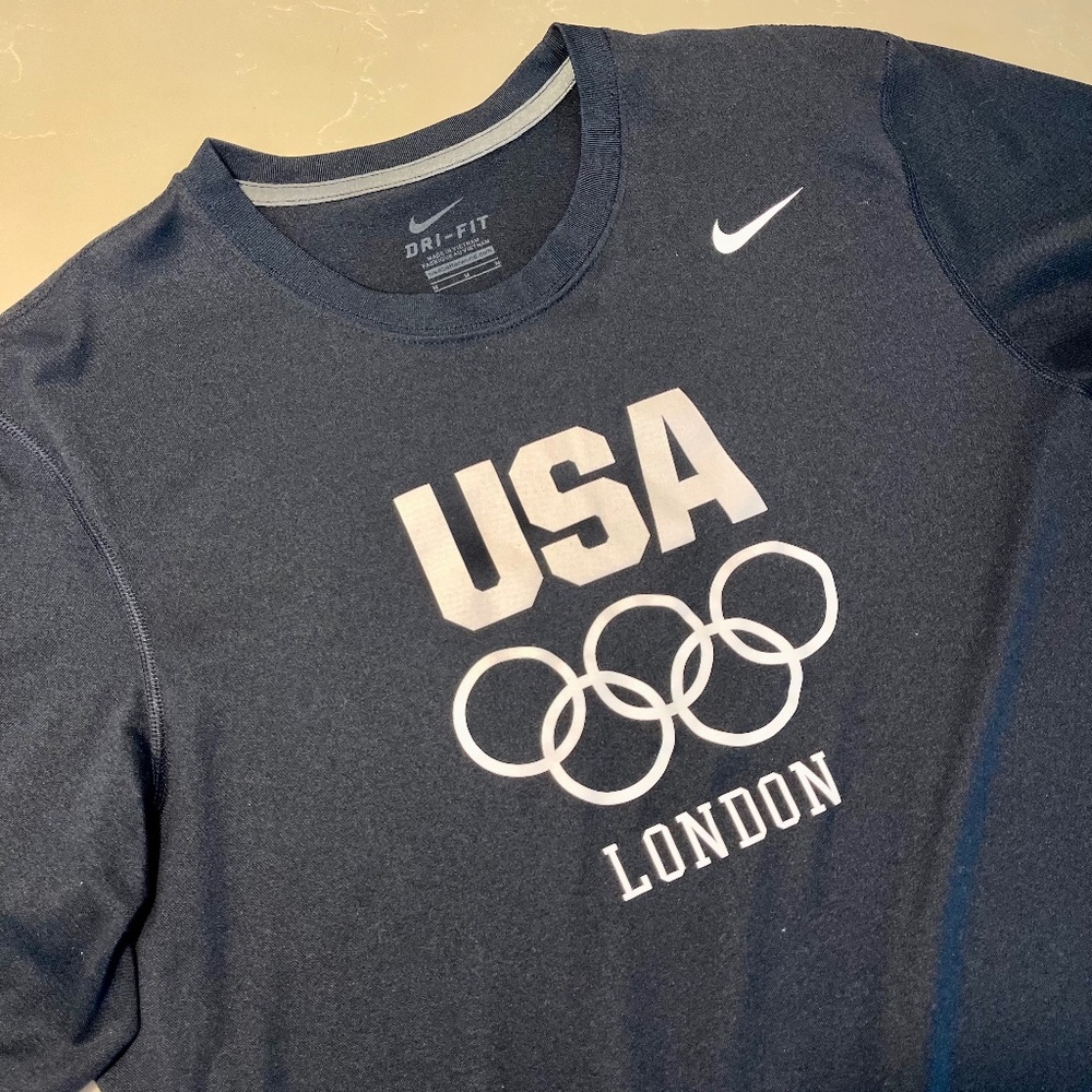 Nike Dri-Fit Team USA London Olympics Shirt – Men’s M – Navy Blue
